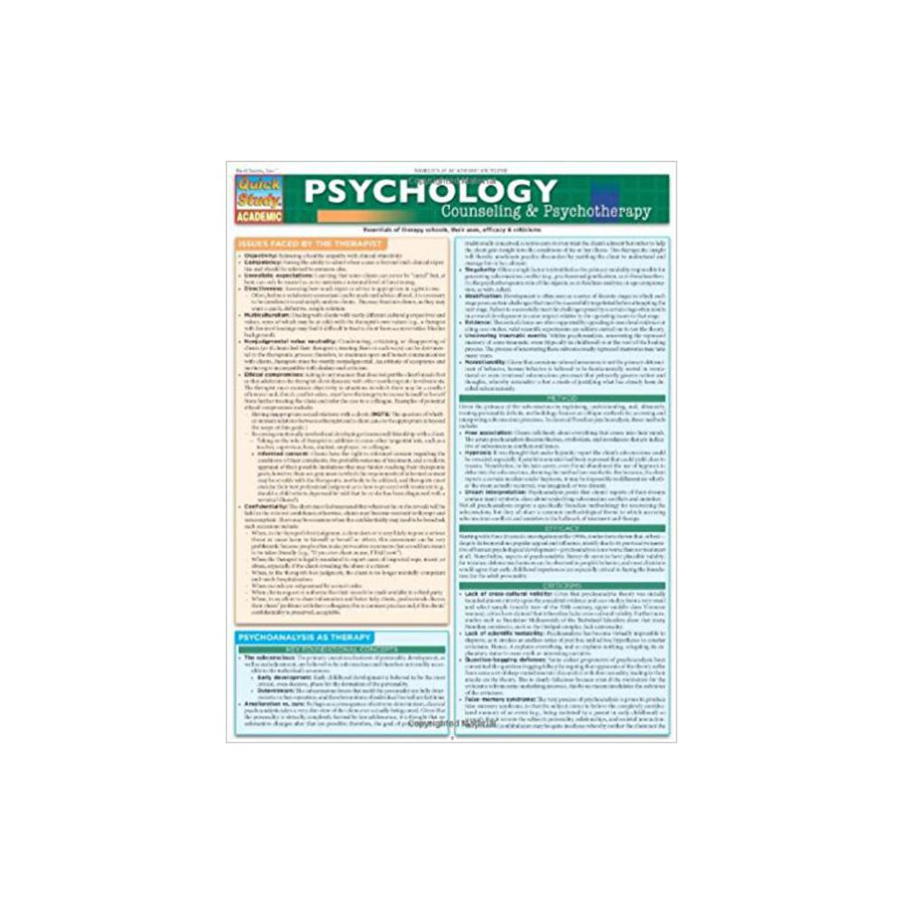 Barchart, Study Guide, Psychology, Counseling and Psychotherapy